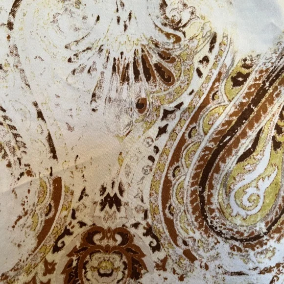 NWT! Wide leg cotton pant in cream and brown. Perfect for Spring! - Picture 2 of 5